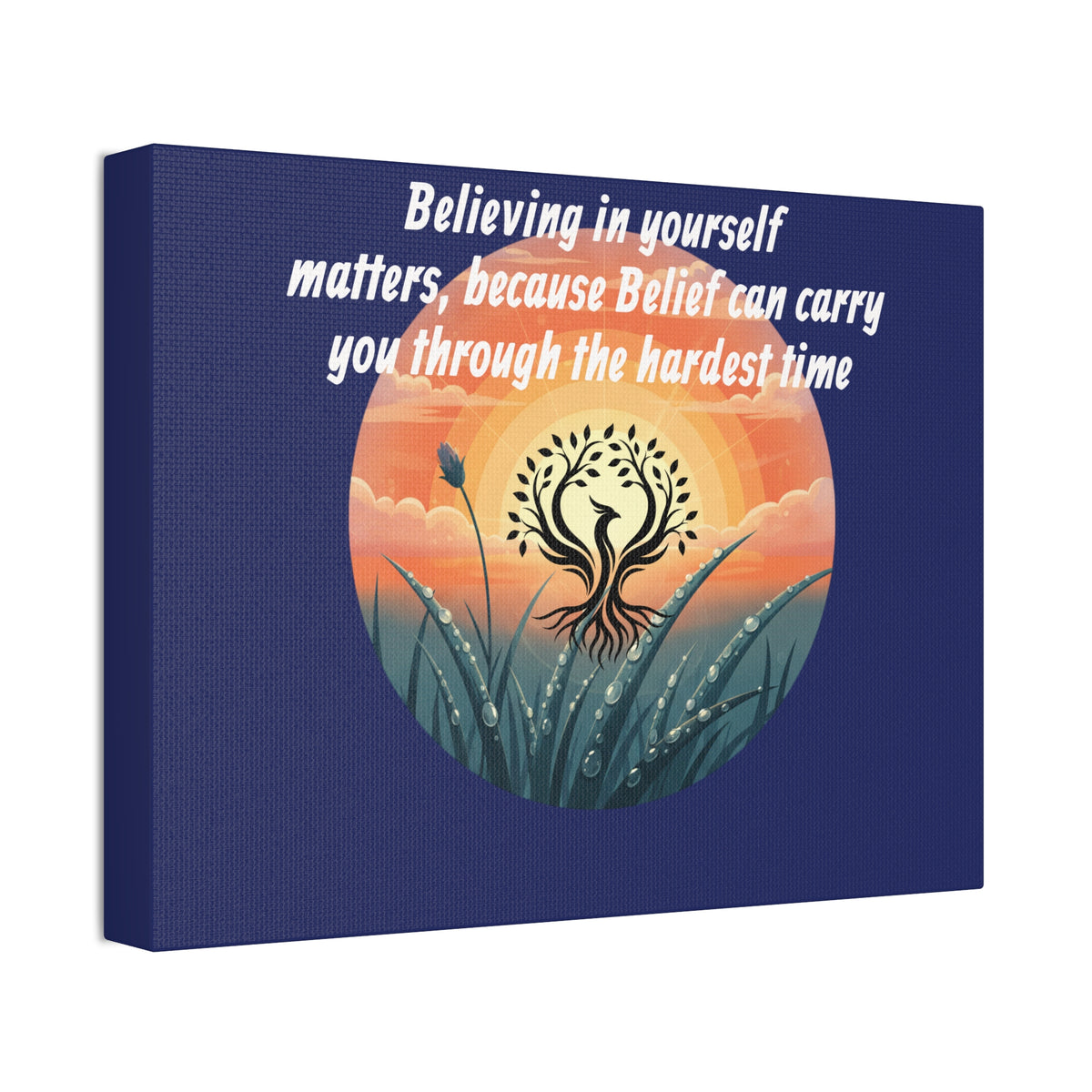 Inspirational Phoenix Sunrise Canvas Stretched 1.5" | Motivational Quote Wall Art