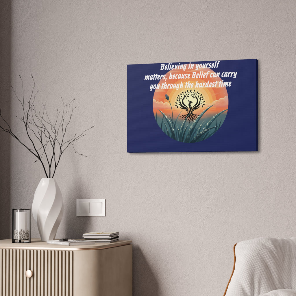 Inspirational Phoenix Sunrise Canvas Stretched 1.5" | Motivational Quote Wall Art