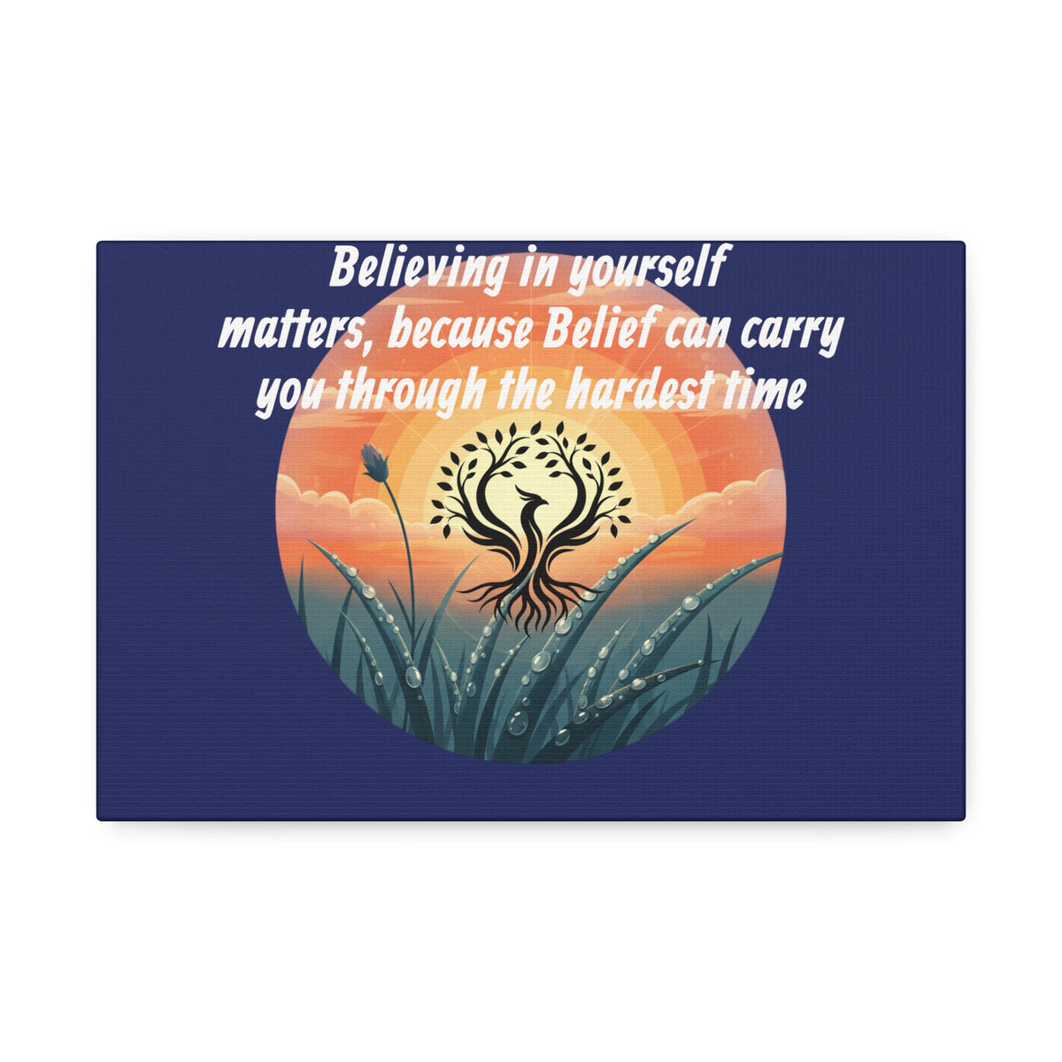 Inspirational Phoenix Sunrise Canvas Stretched 1.5" | Motivational Quote Wall Art