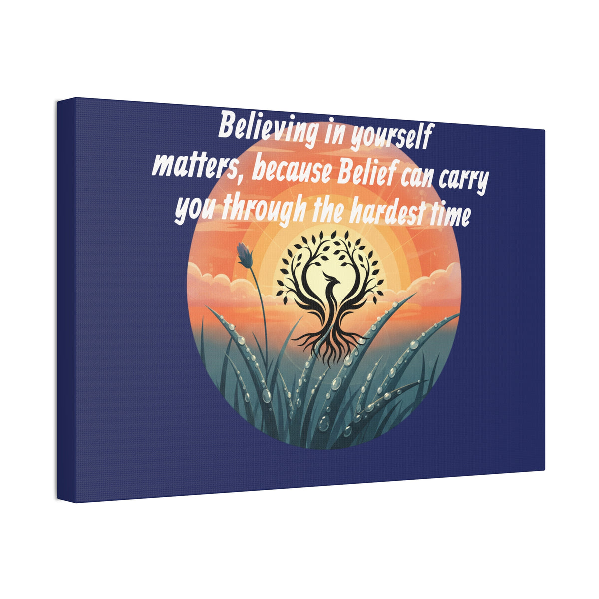 Inspirational Phoenix Sunrise Canvas Stretched 1.5" | Motivational Quote Wall Art