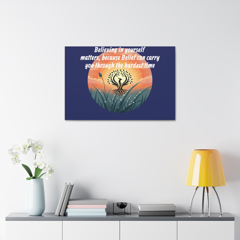 Inspirational Phoenix Sunrise Canvas Stretched 1.5" | Motivational Quote Wall Art