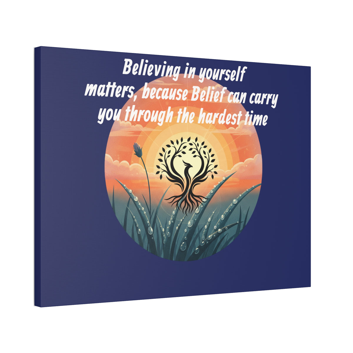 Inspirational Phoenix Sunrise Canvas Stretched 1.5" | Motivational Quote Wall Art