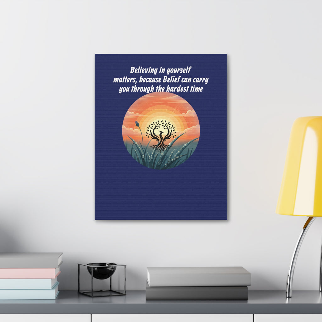 Inspirational Phoenix Sunrise Canvas Stretched 1.5" | Motivational Quote Wall Art