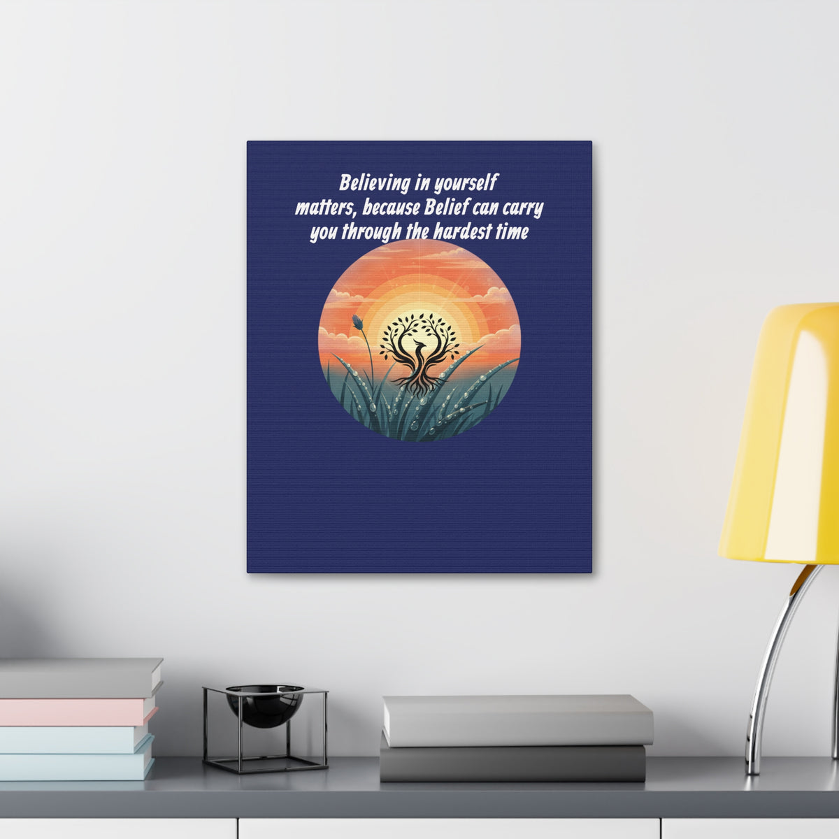 Inspirational Phoenix Sunrise Canvas Stretched 1.5" | Motivational Quote Wall Art