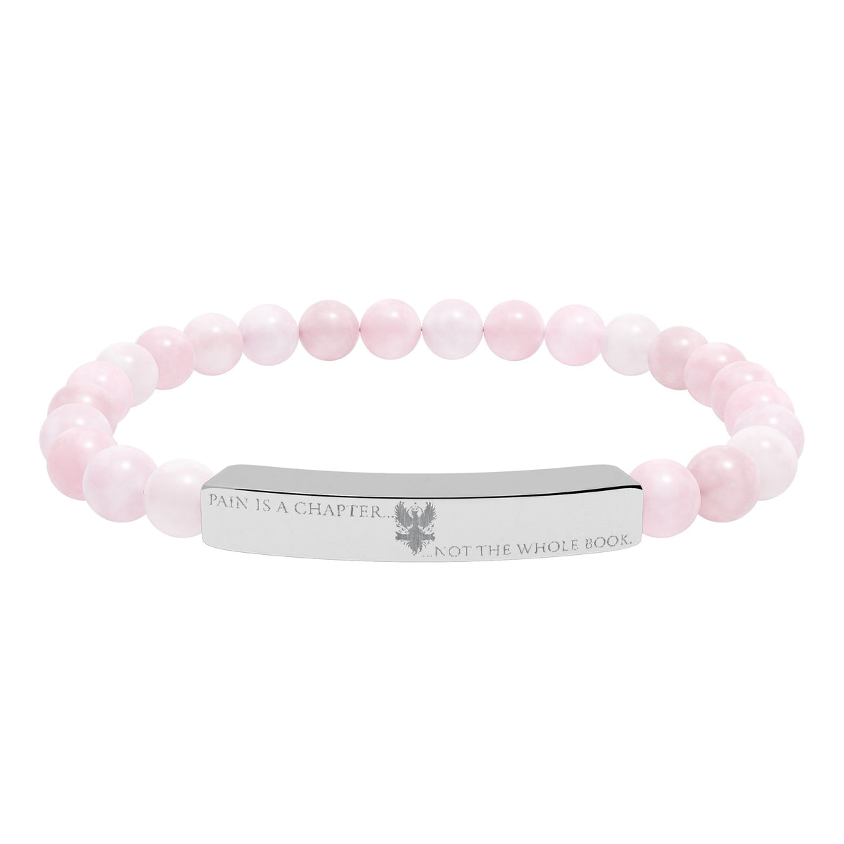Engravable Natural Stone Bar Bracelet (JH) | Stretch Bead Bracelet