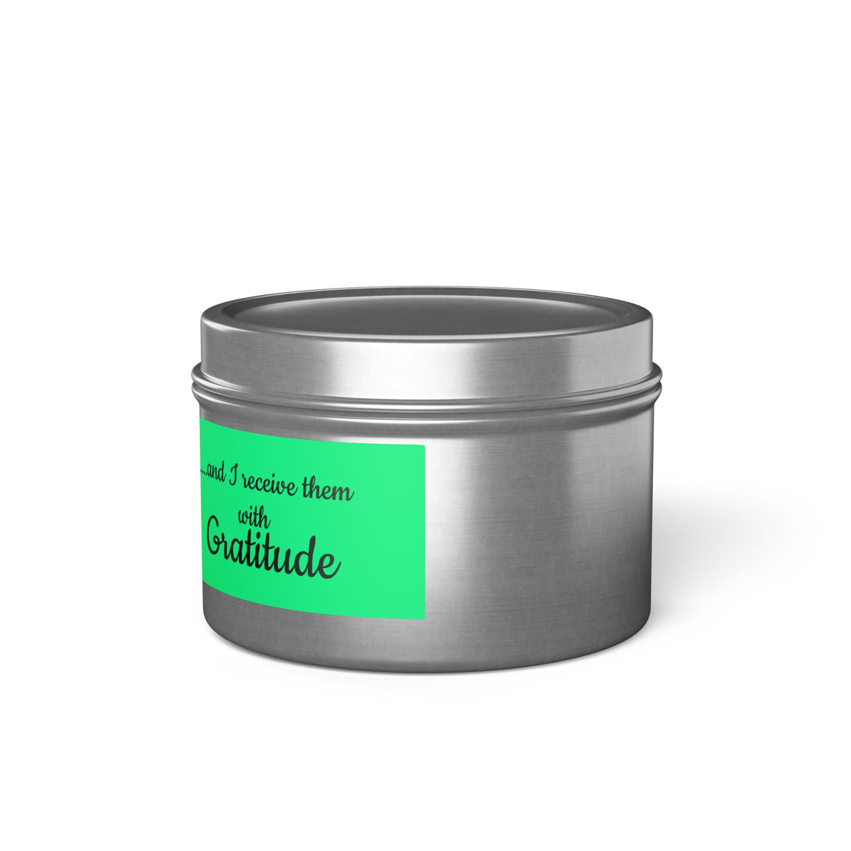 Gratitude Affirmation Tin Candle | Positive Quote Soy Candle js