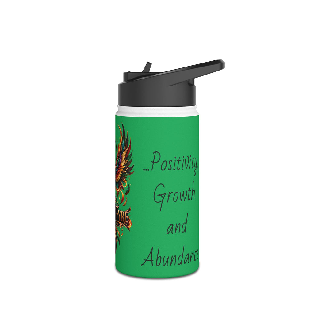 Green Phoenix Fyre United Crest Stainless Steel Water Bottle | Inspirational Script