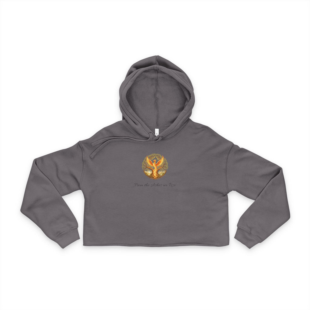 Burnt Orange Phoenix Illustration Cropped Hoodie | Small Back Emblem js