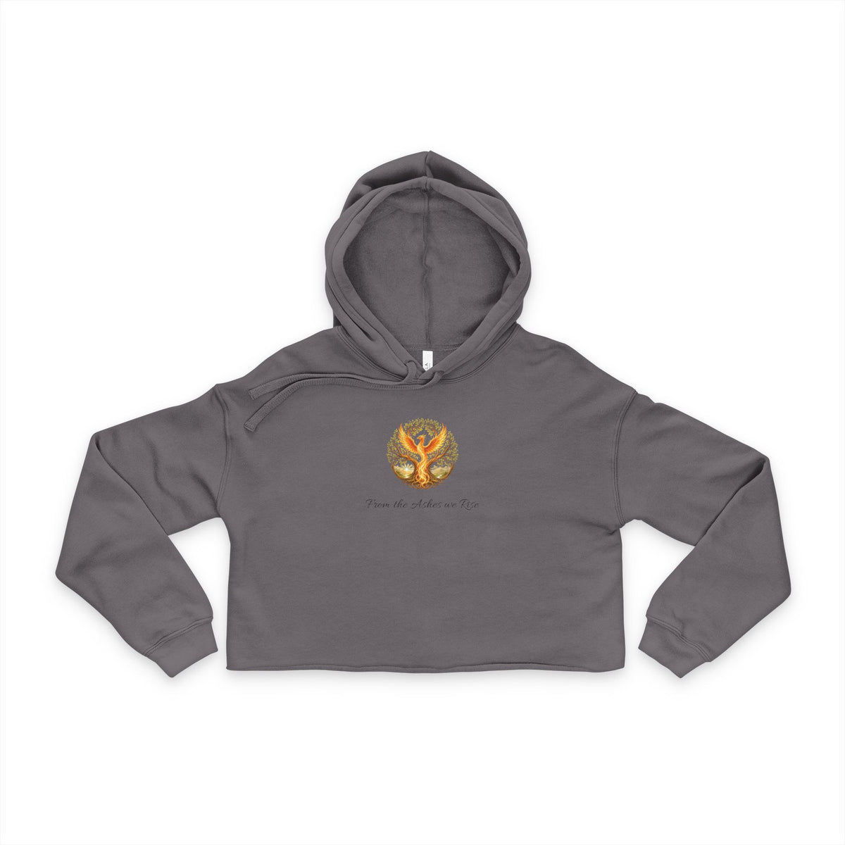 Burnt Orange Phoenix Illustration Cropped Hoodie | Small Back Emblem js