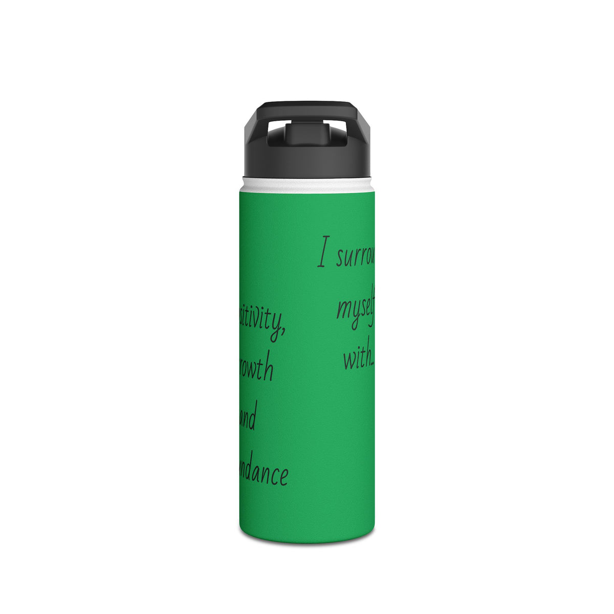 Green Phoenix Fyre United Crest Stainless Steel Water Bottle | Inspirational Script