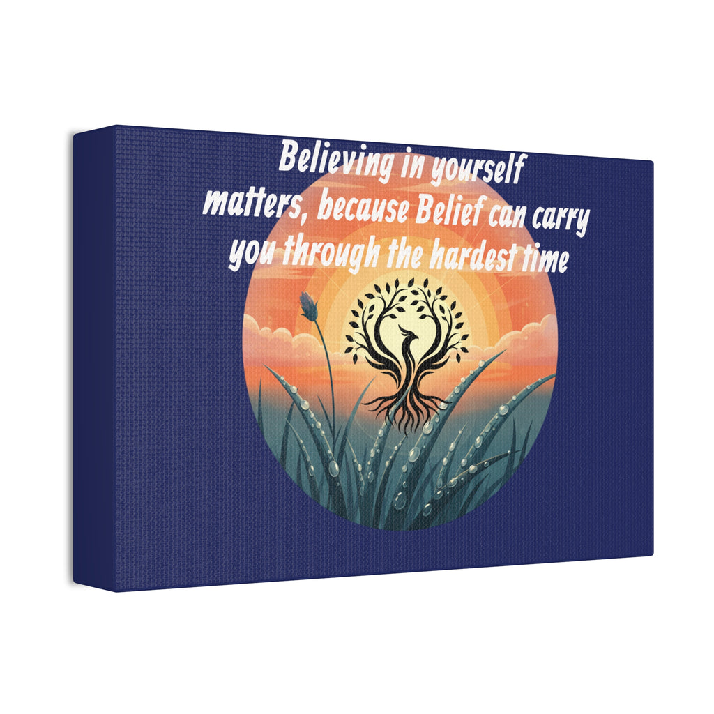 Inspirational Phoenix Sunrise Canvas Stretched 1.5" | Motivational Quote Wall Art