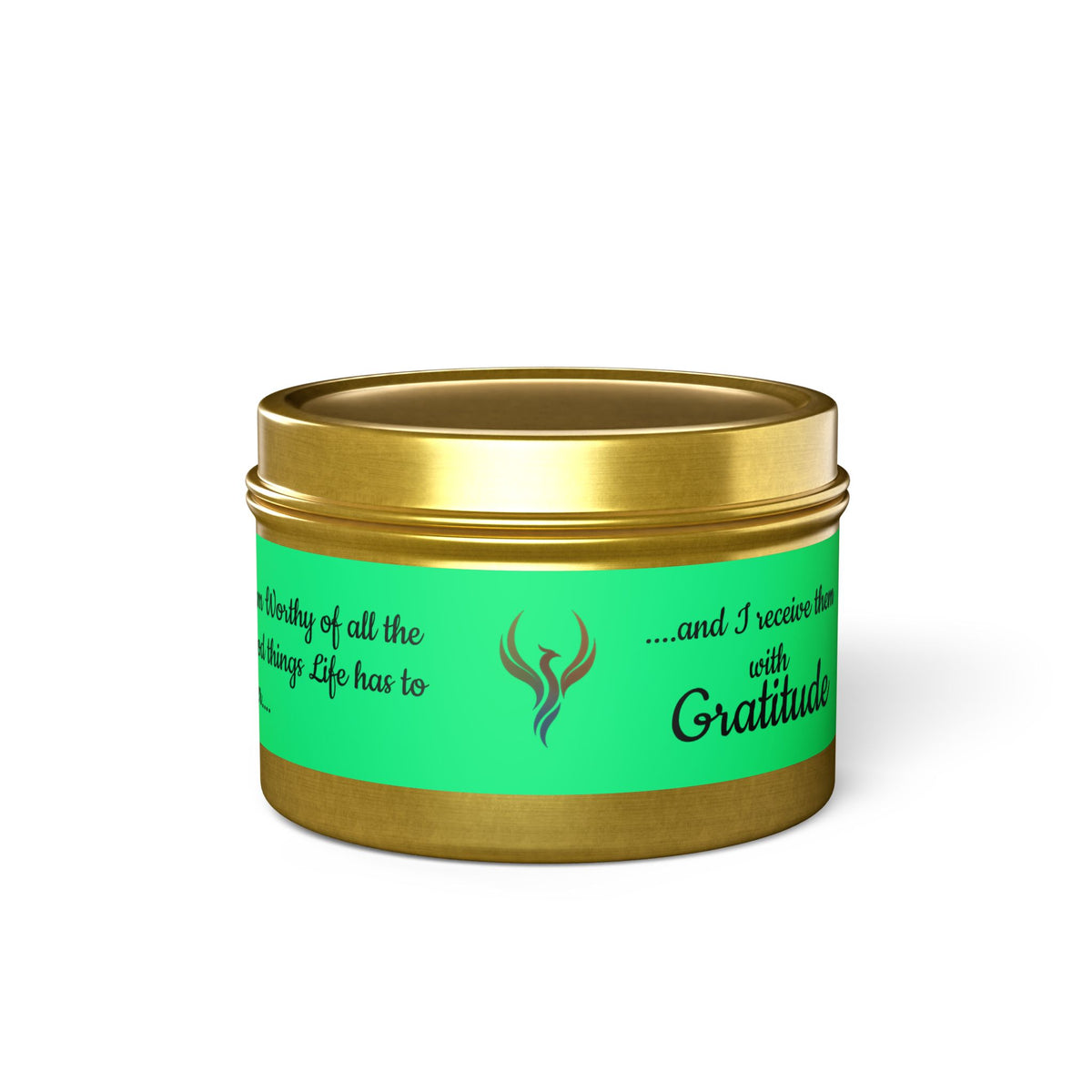 Gratitude Affirmation Tin Candle | Positive Quote Soy Candle js