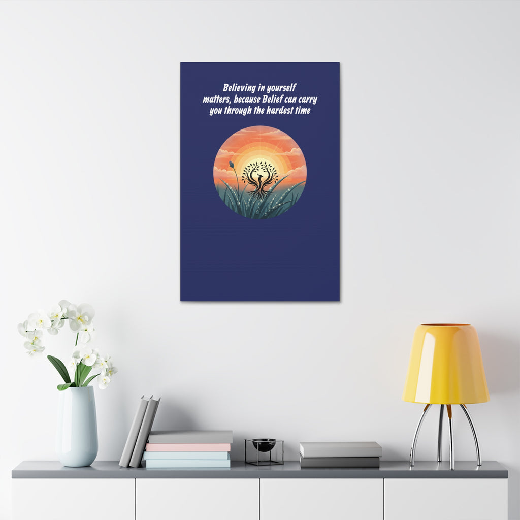 Inspirational Phoenix Sunrise Canvas Stretched 1.5" | Motivational Quote Wall Art