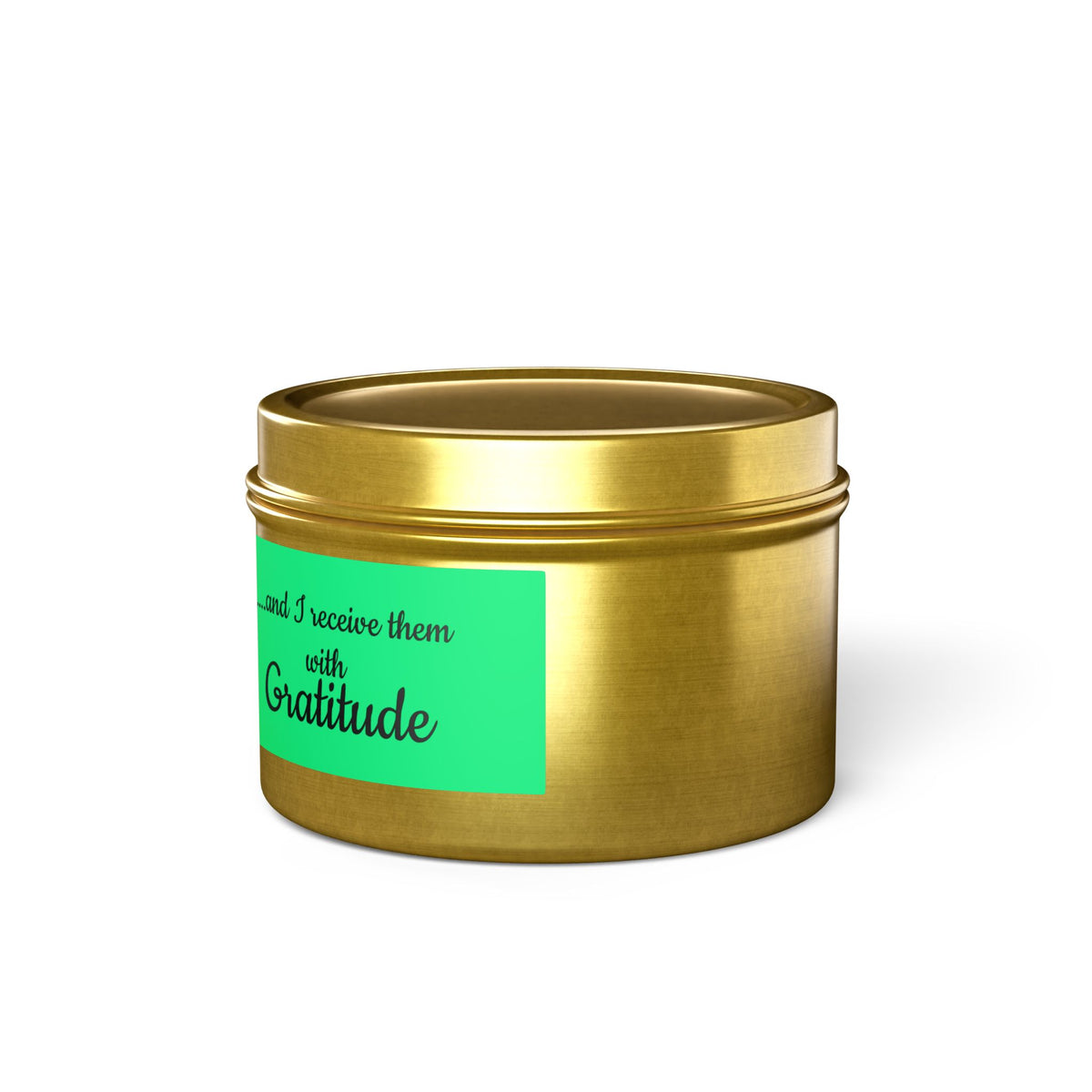 Gratitude Affirmation Tin Candle | Positive Quote Soy Candle js