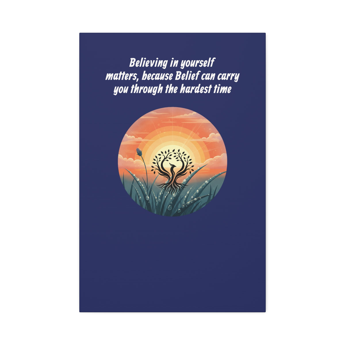 Inspirational Phoenix Sunrise Canvas Stretched 1.5" | Motivational Quote Wall Art