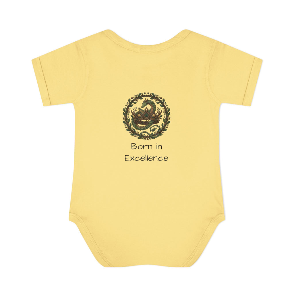 Infant Bodysuit | Crown 'Born in Excellence' back print