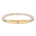 Engravable Natural Stone Bar Bracelet (JH) | Stretch Bead Bracelet