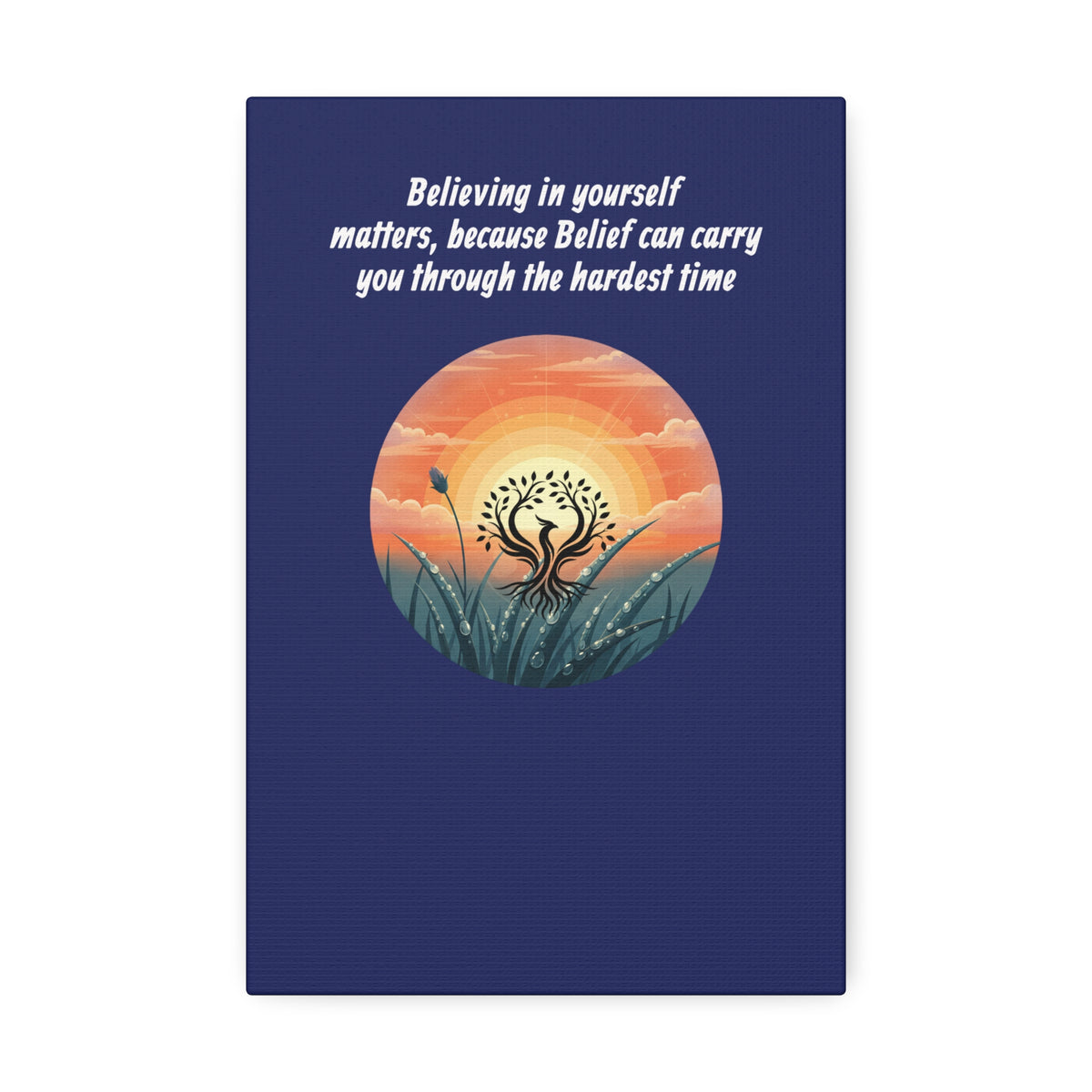 Inspirational Phoenix Sunrise Canvas Stretched 1.5" | Motivational Quote Wall Art