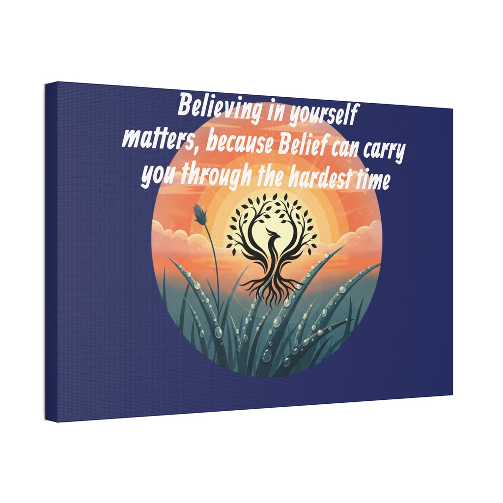 Inspirational Phoenix Sunrise Canvas Stretched 1.5" | Motivational Quote Wall Art