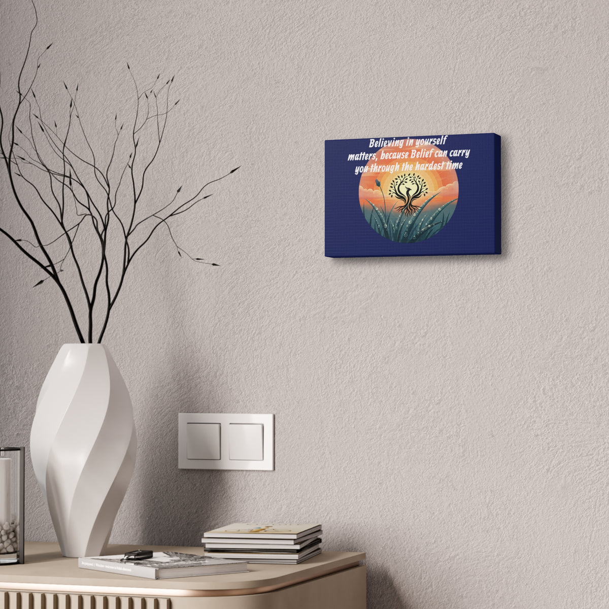 Inspirational Phoenix Sunrise Canvas Stretched 1.5" | Motivational Quote Wall Art