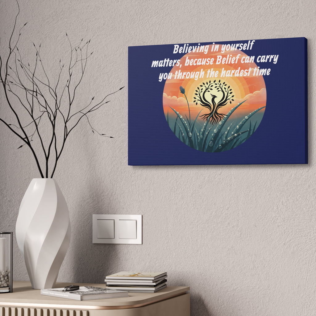 Inspirational Phoenix Sunrise Canvas Stretched 1.5" | Motivational Quote Wall Art
