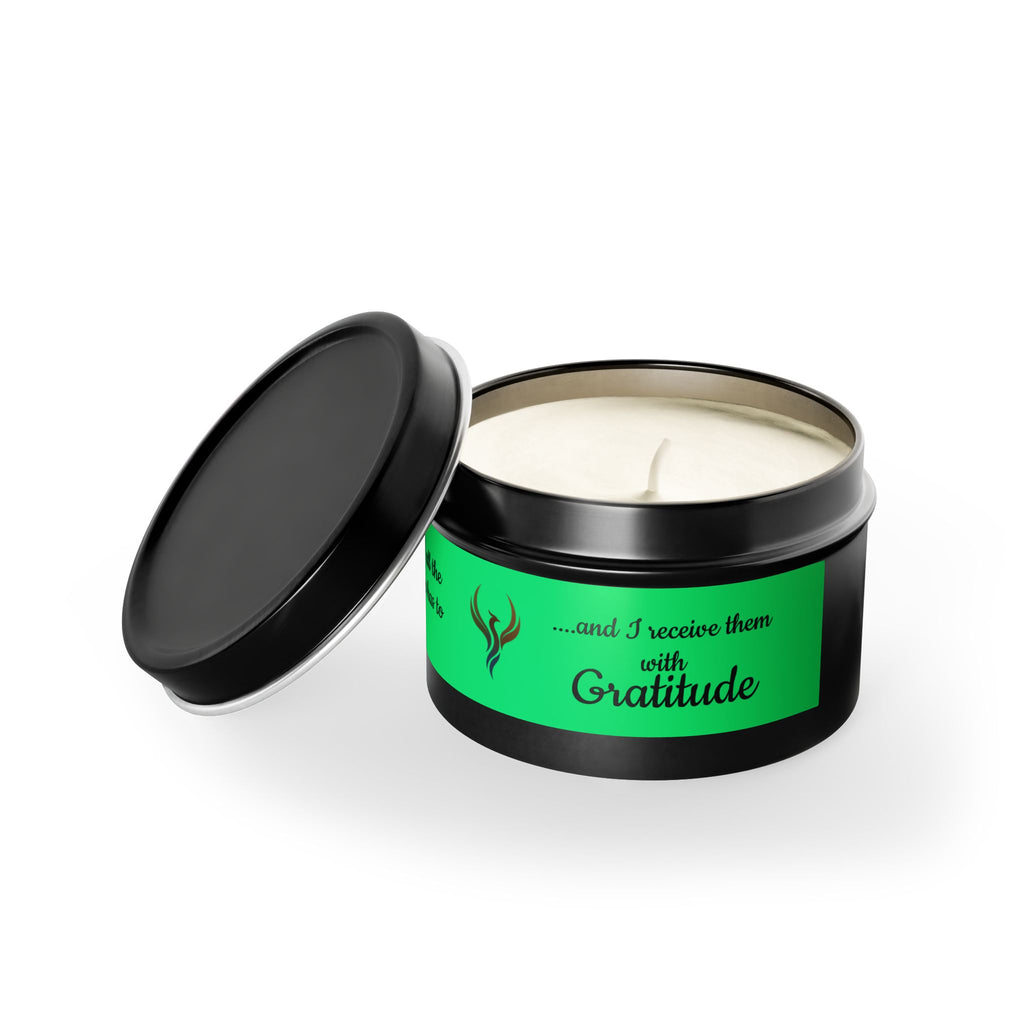 Gratitude Affirmation Tin Candle | Positive Quote Soy Candle js