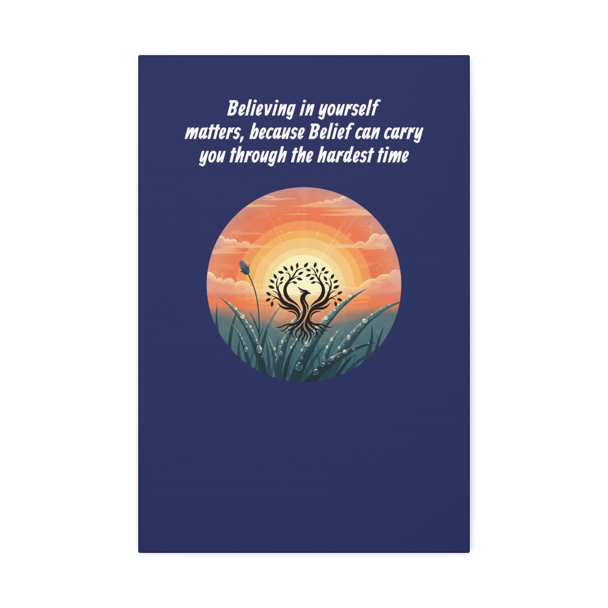 Inspirational Phoenix Sunrise Canvas Stretched 1.5" | Motivational Quote Wall Art