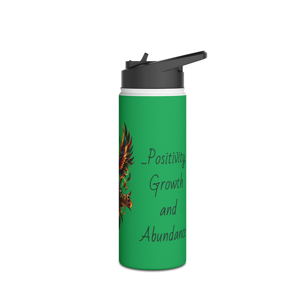 Green Phoenix Fyre United Crest Stainless Steel Water Bottle | Inspirational Script