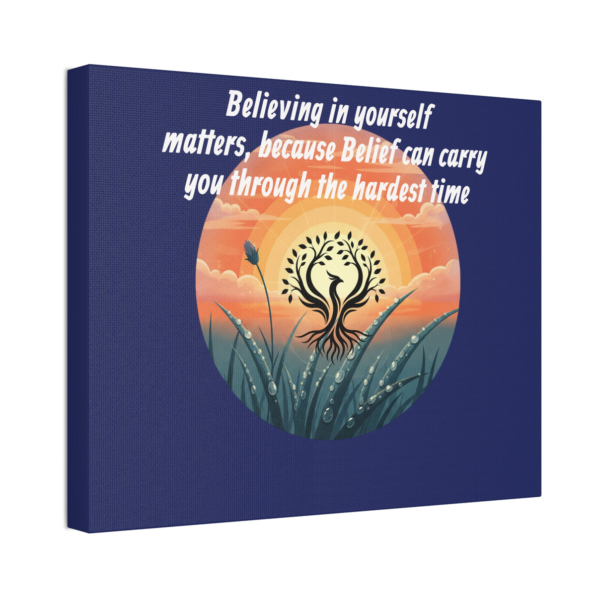 Inspirational Phoenix Sunrise Canvas Stretched 1.5" | Motivational Quote Wall Art