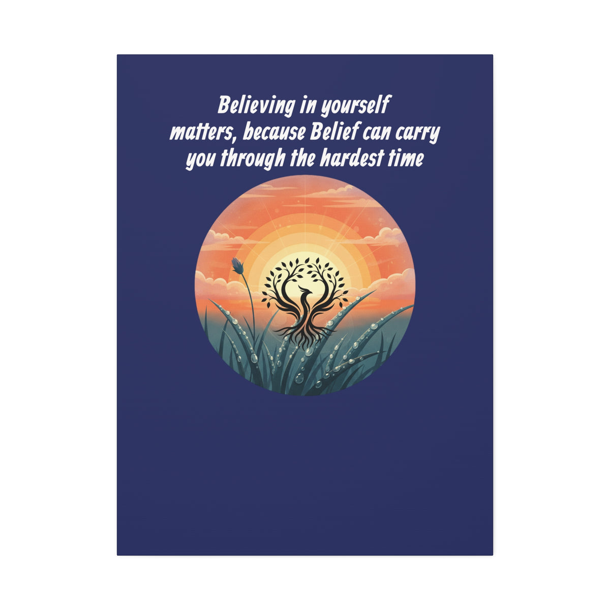 Inspirational Phoenix Sunrise Canvas Stretched 1.5" | Motivational Quote Wall Art