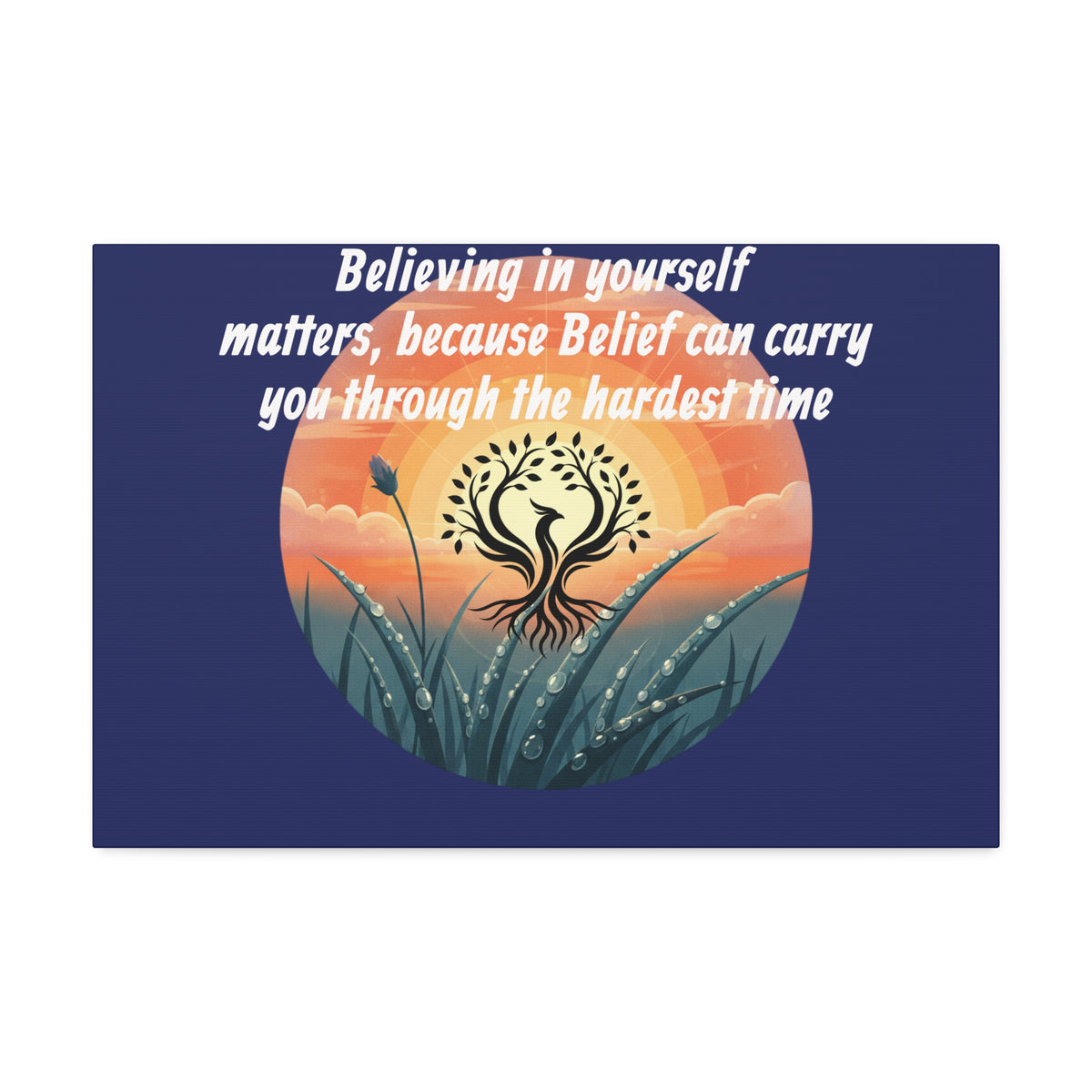 Inspirational Phoenix Sunrise Canvas Stretched 1.5" | Motivational Quote Wall Art