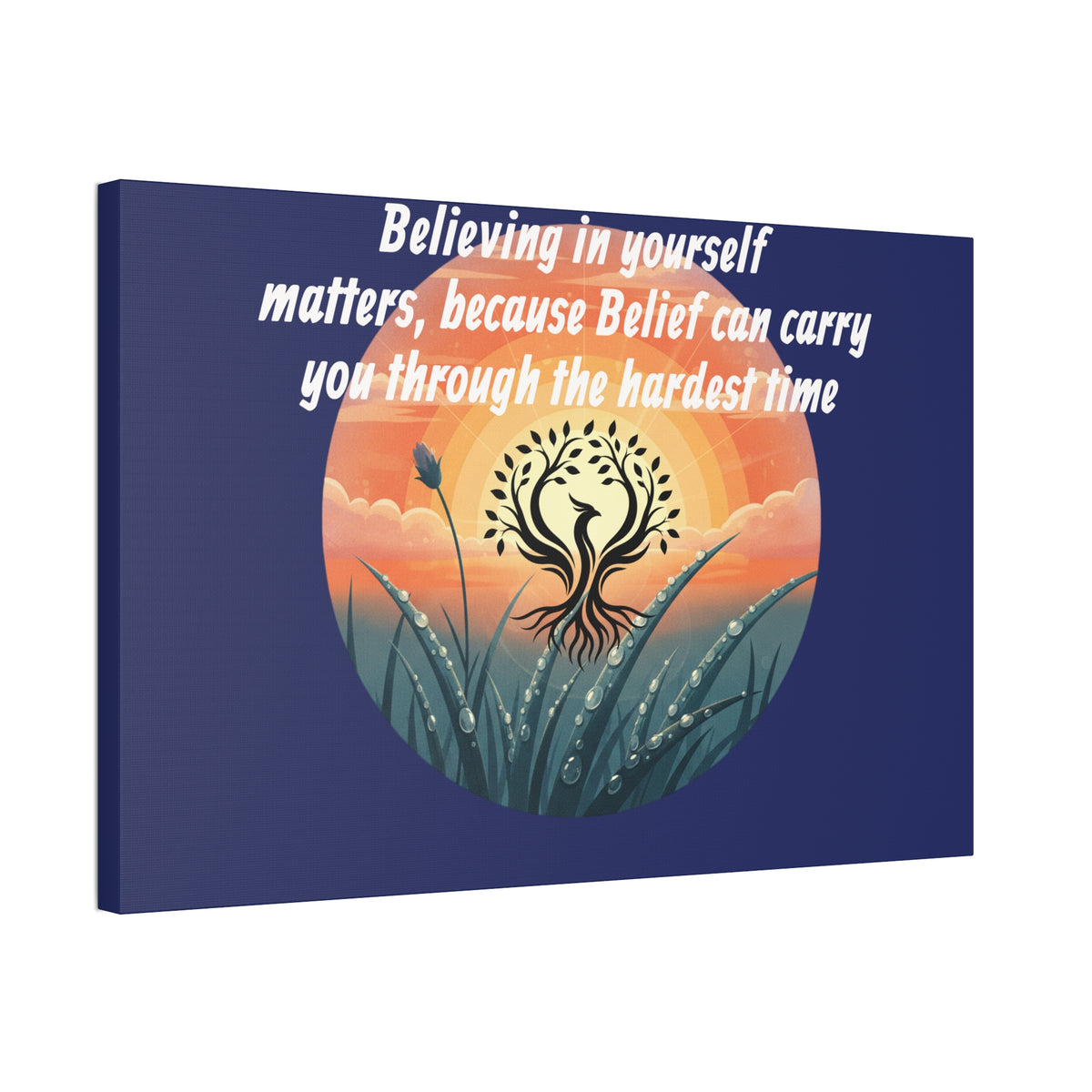 Inspirational Phoenix Sunrise Canvas Stretched 1.5" | Motivational Quote Wall Art