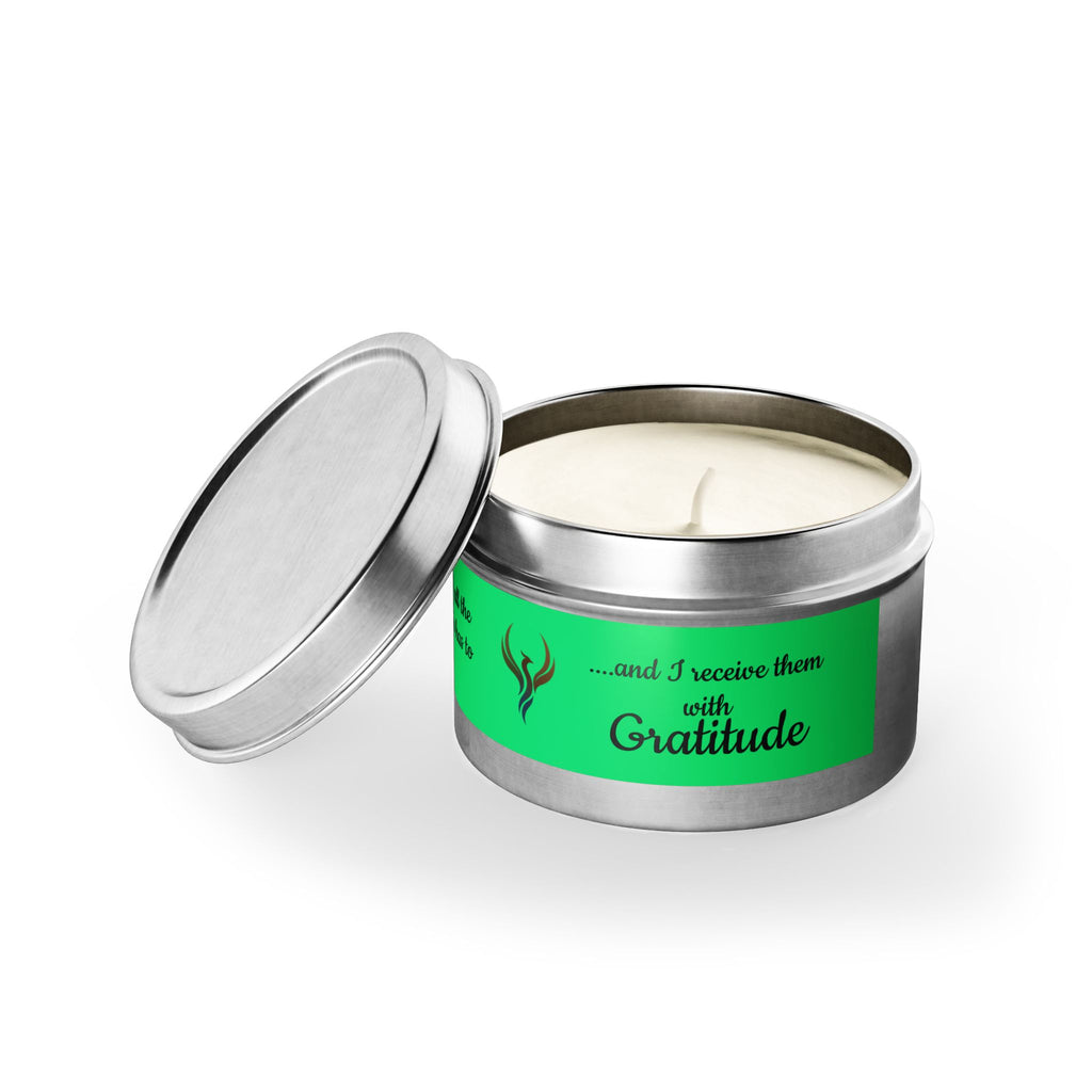 Gratitude Affirmation Tin Candle | Positive Quote Soy Candle js