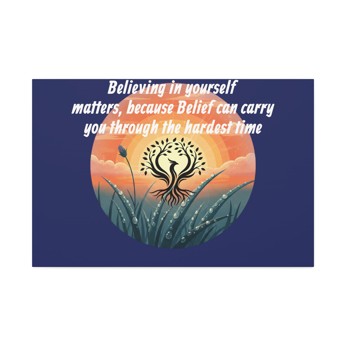 Inspirational Phoenix Sunrise Canvas Stretched 1.5" | Motivational Quote Wall Art