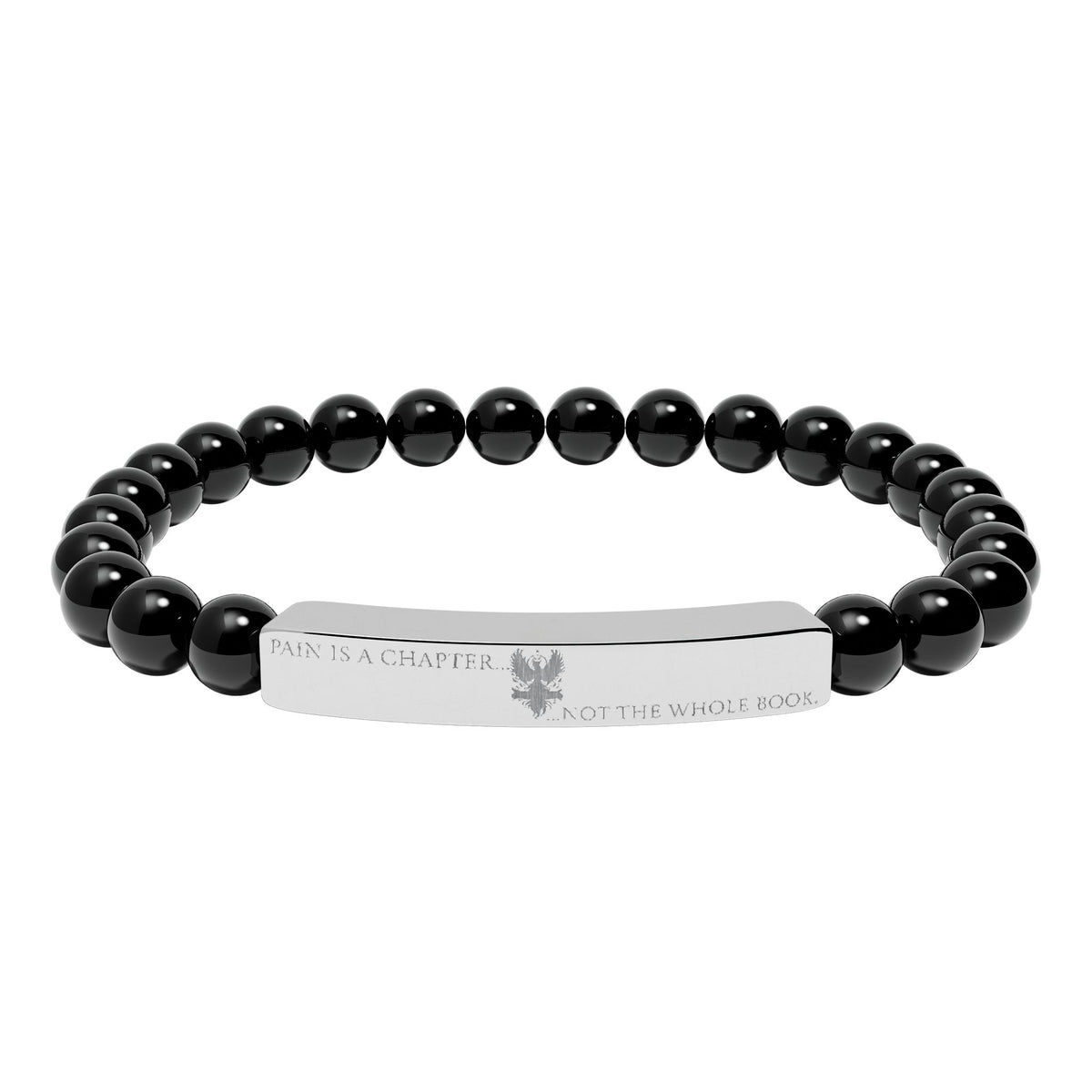 Engravable Natural Stone Bar Bracelet (JH) | Stretch Bead Bracelet