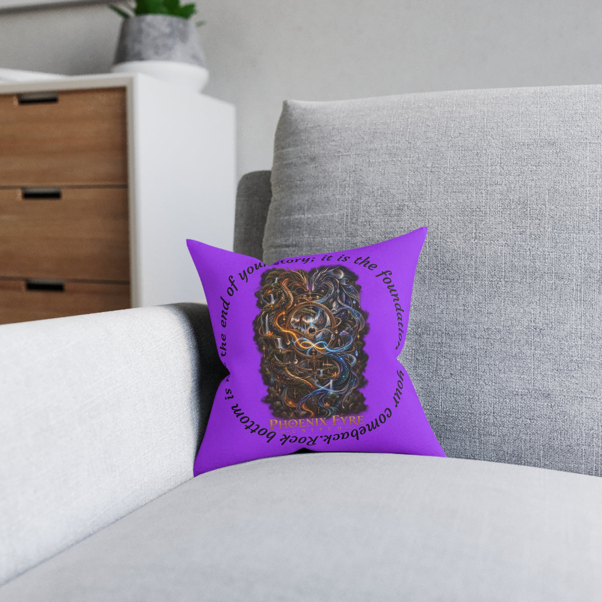 Phoenix Fyre United Emblem Square Pillow