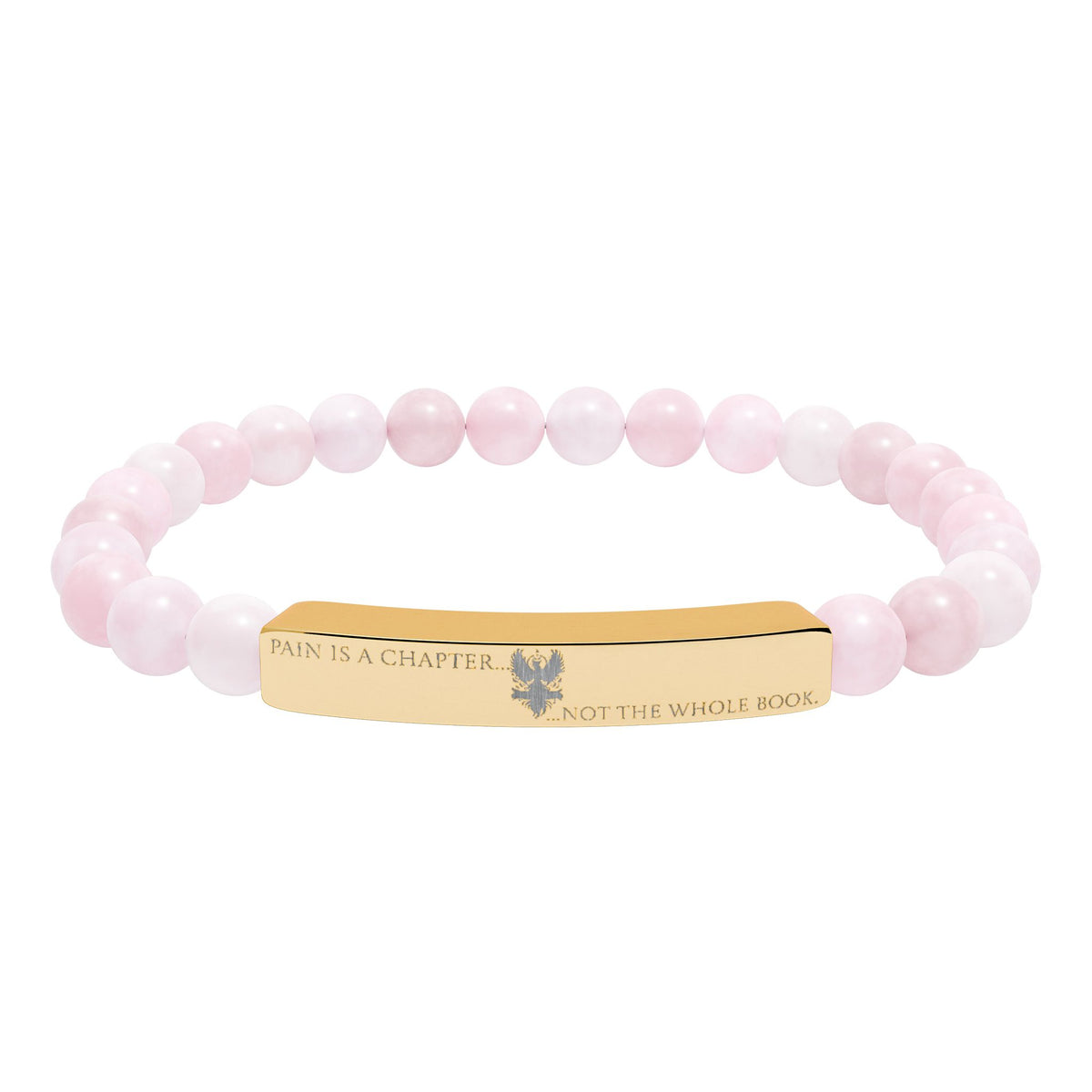 Engravable Natural Stone Bar Bracelet (JH) | Stretch Bead Bracelet