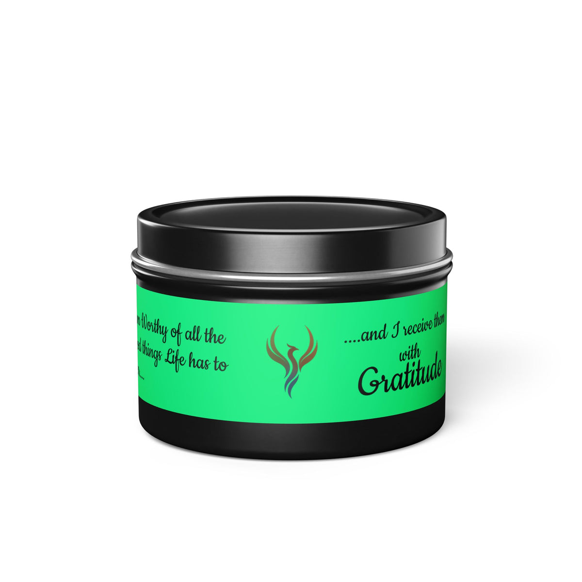 Gratitude Affirmation Tin Candle | Positive Quote Soy Candle js