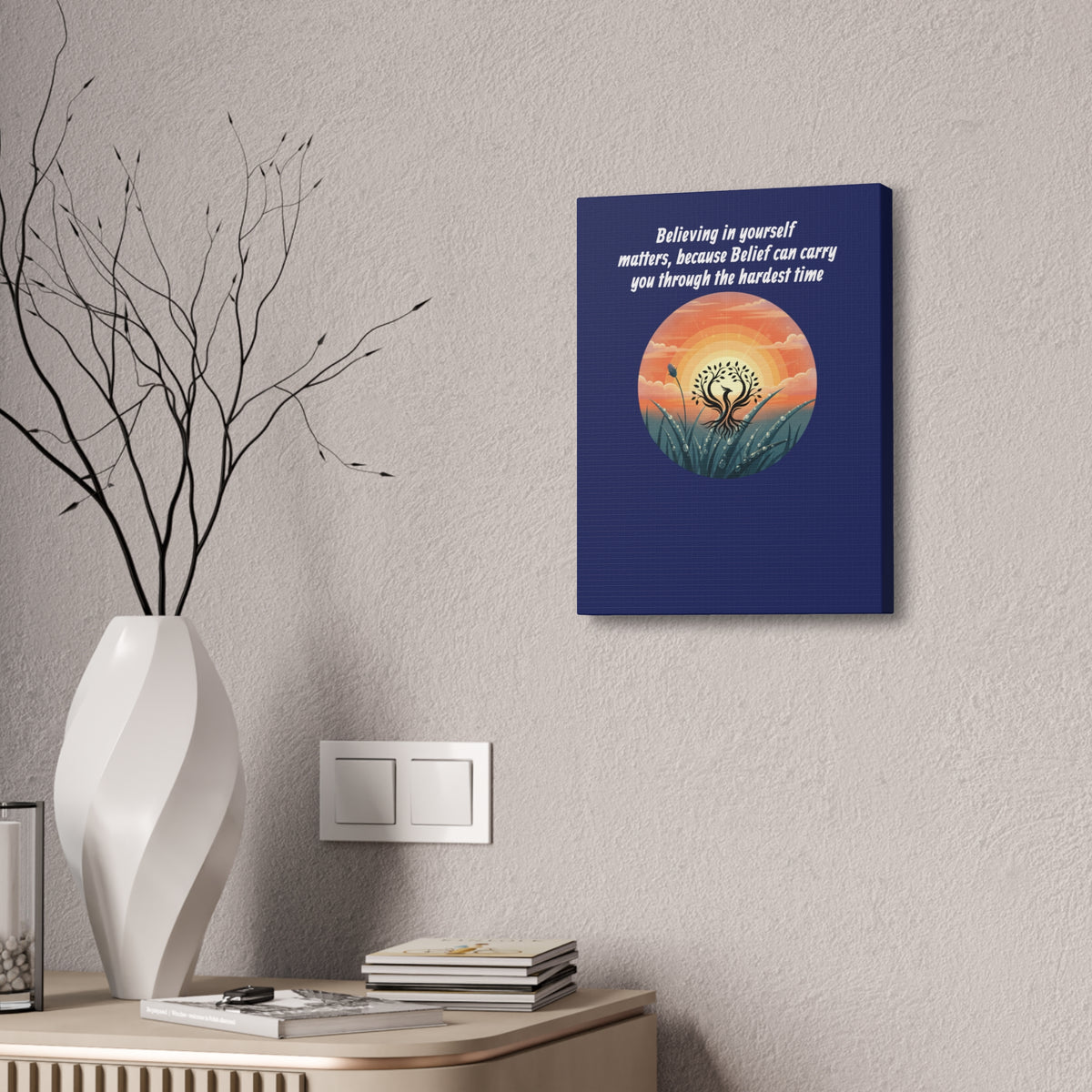 Inspirational Phoenix Sunrise Canvas Stretched 1.5" | Motivational Quote Wall Art