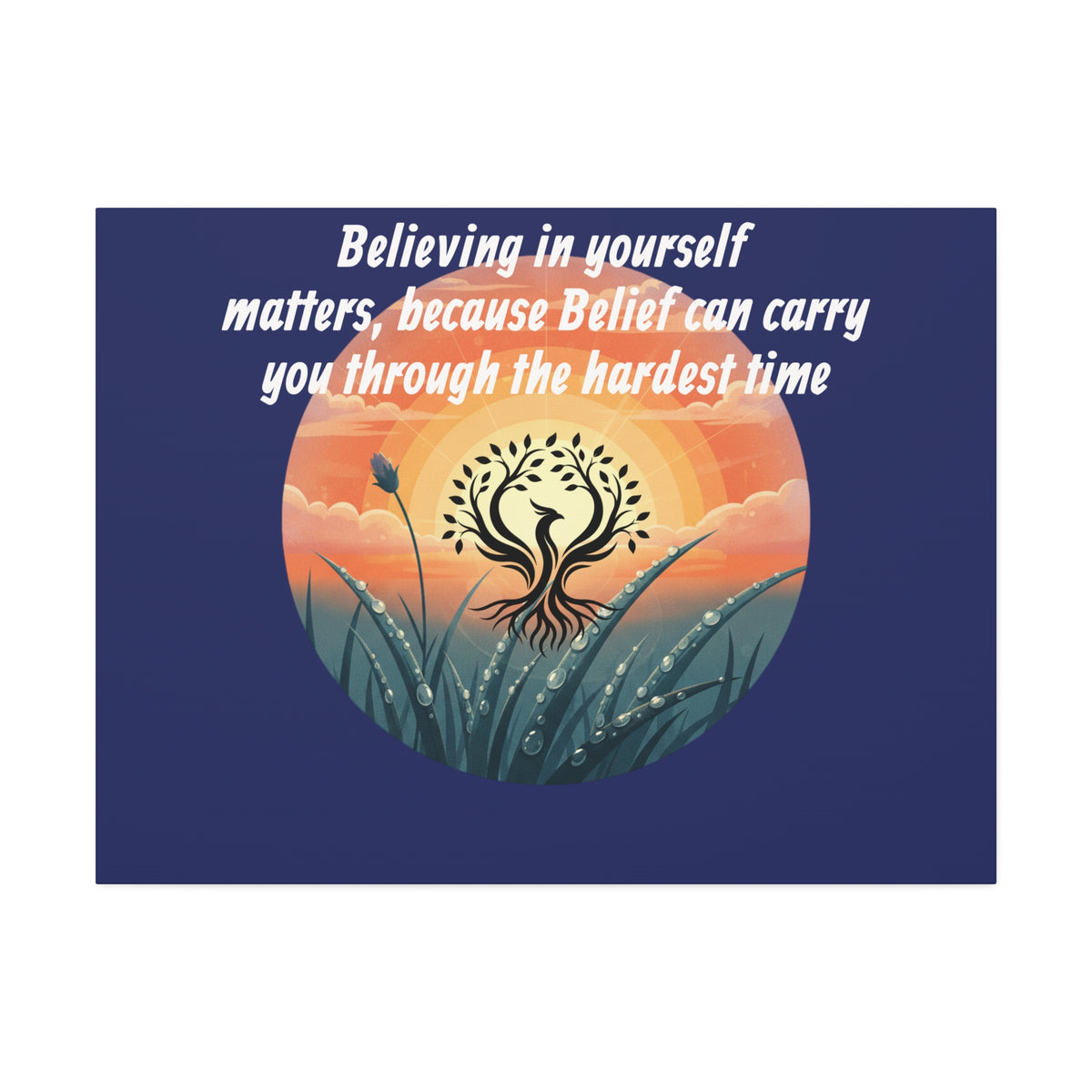 Inspirational Phoenix Sunrise Canvas Stretched 1.5" | Motivational Quote Wall Art