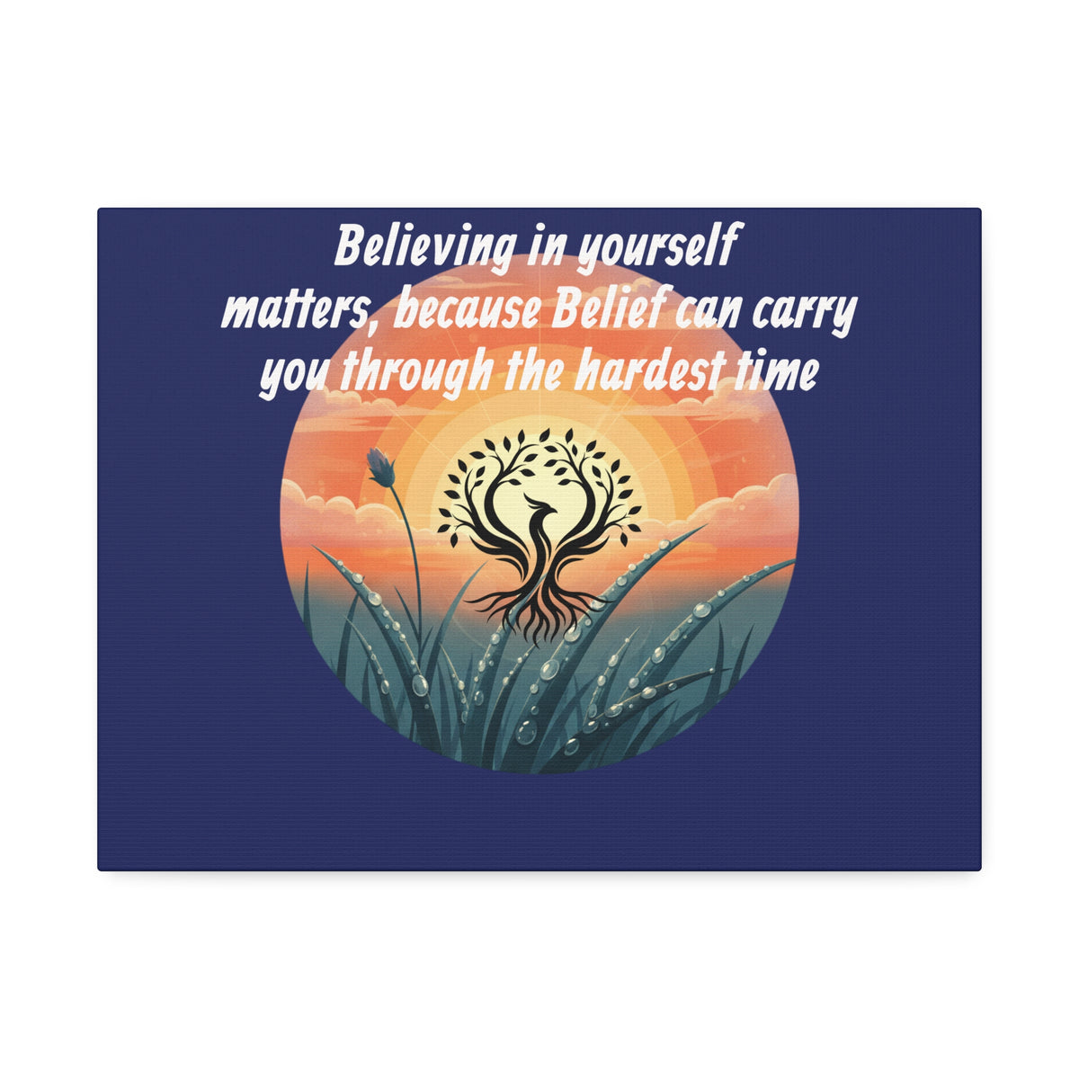 Inspirational Phoenix Sunrise Canvas Stretched 1.5" | Motivational Quote Wall Art