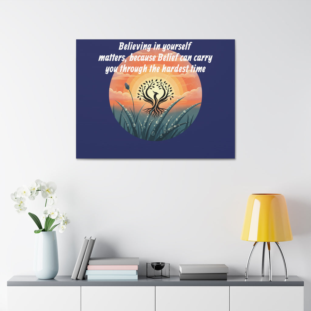 Inspirational Phoenix Sunrise Canvas Stretched 1.5" | Motivational Quote Wall Art