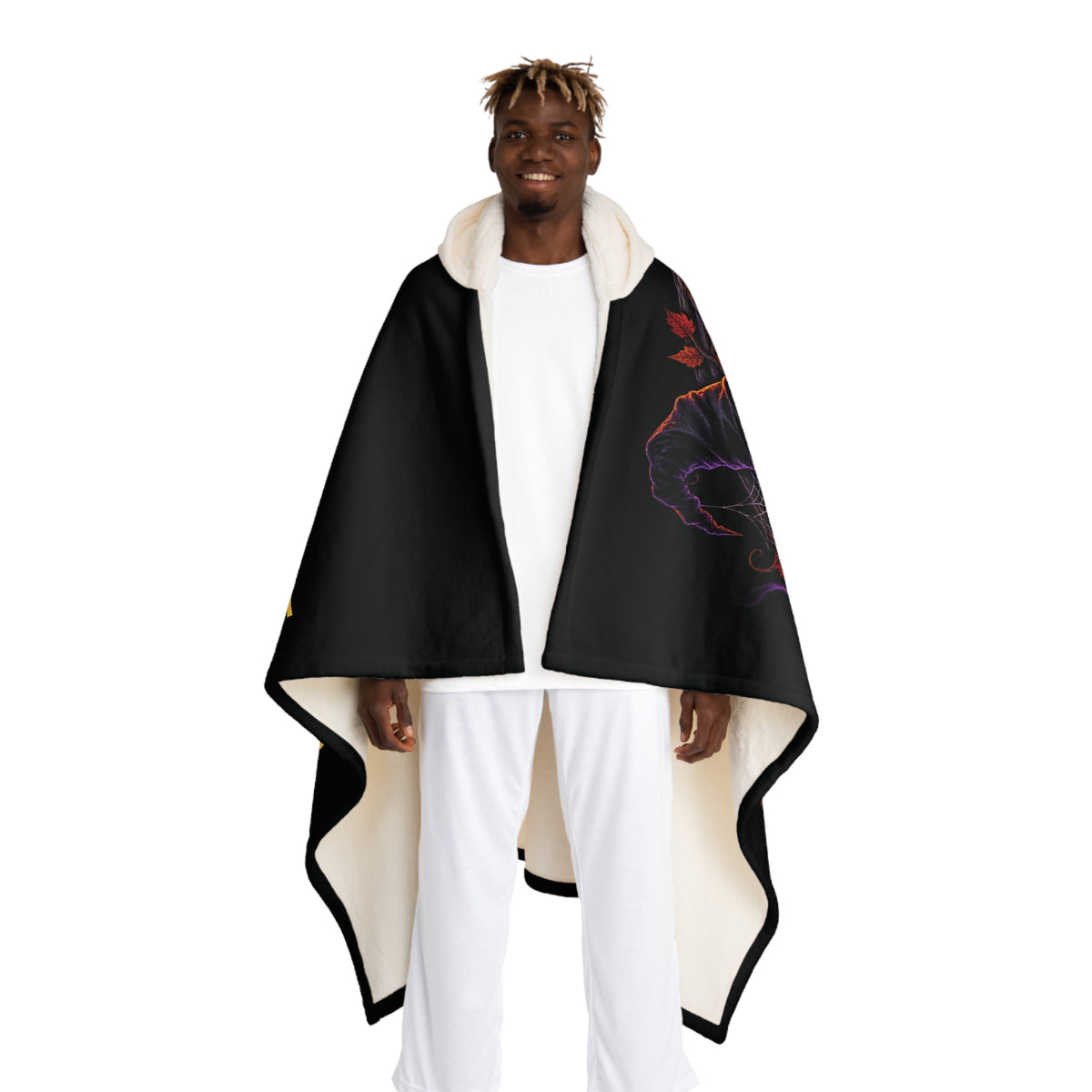Hooded "I glow in the darkness of my hardships" Sherpa Fleece Blanket