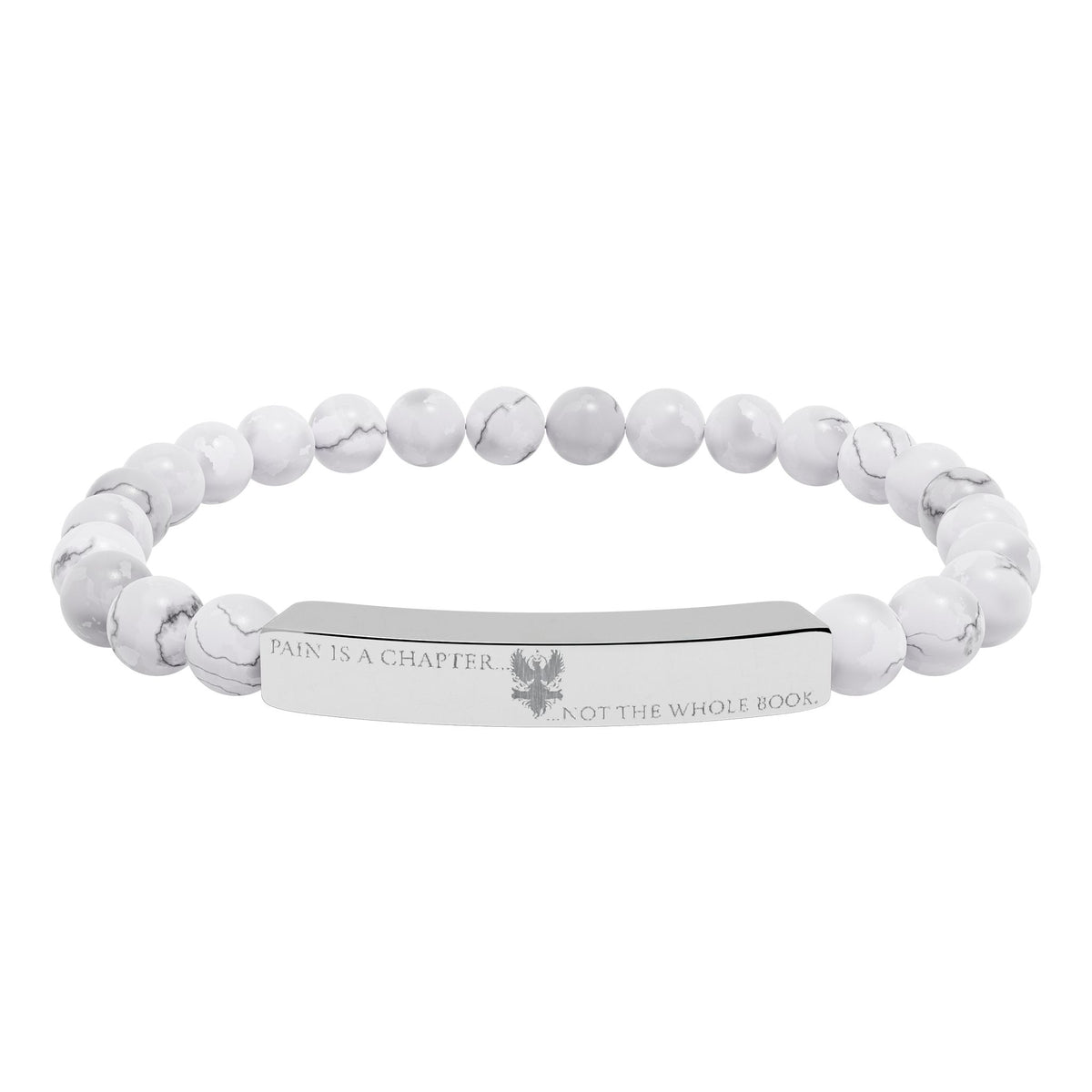 Engravable Natural Stone Bar Bracelet (JH) | Stretch Bead Bracelet