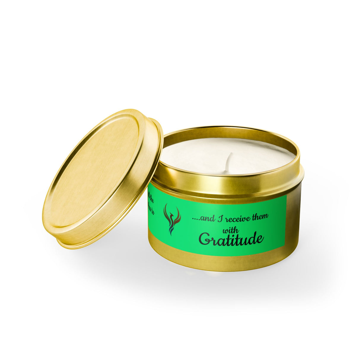 Gratitude Affirmation Tin Candle | Positive Quote Soy Candle js