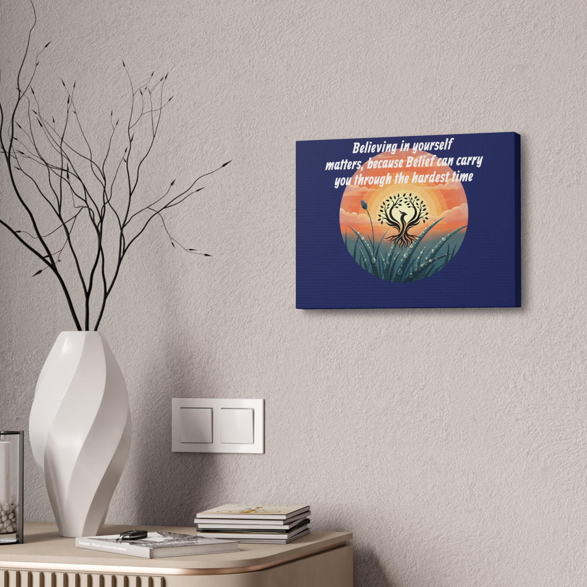 Inspirational Phoenix Sunrise Canvas Stretched 1.5" | Motivational Quote Wall Art