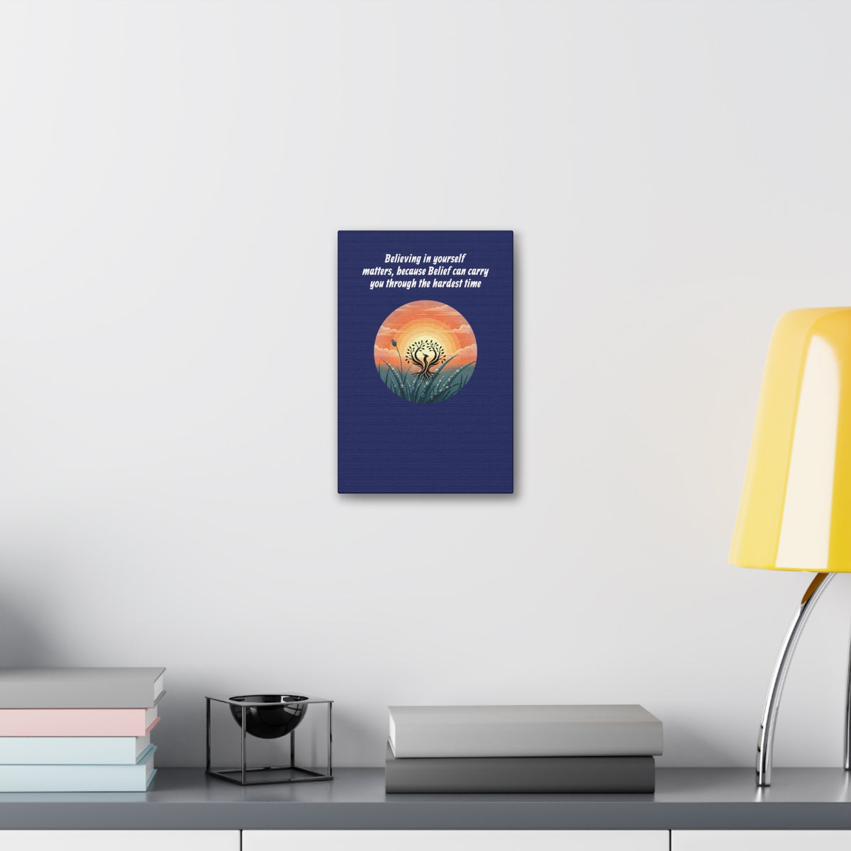 Inspirational Phoenix Sunrise Canvas Stretched 1.5" | Motivational Quote Wall Art