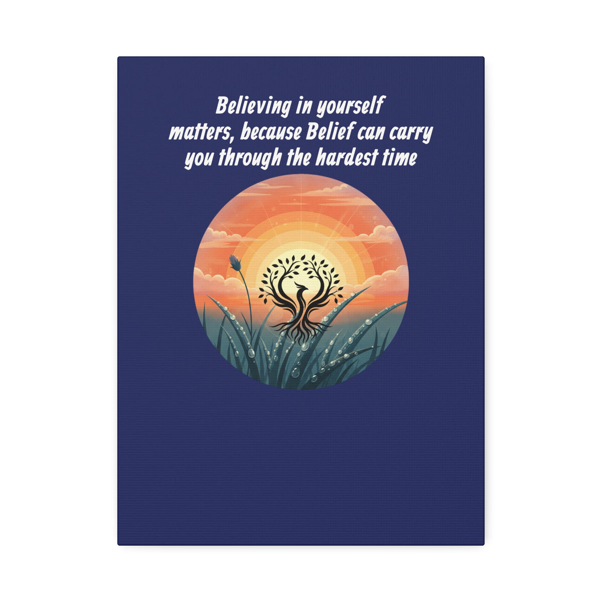 Inspirational Phoenix Sunrise Canvas Stretched 1.5" | Motivational Quote Wall Art