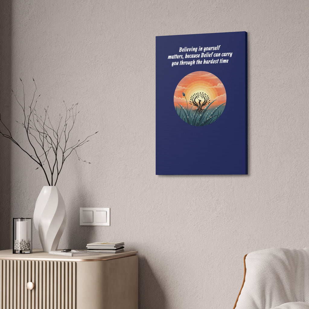 Inspirational Phoenix Sunrise Canvas Stretched 1.5" | Motivational Quote Wall Art