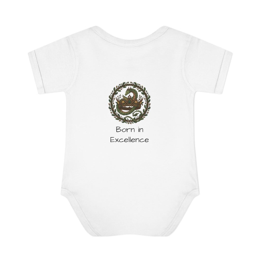 Infant Bodysuit | Crown 'Born in Excellence' back print